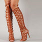 Stiefel mit hohem Absatz im Gladiator-Stil