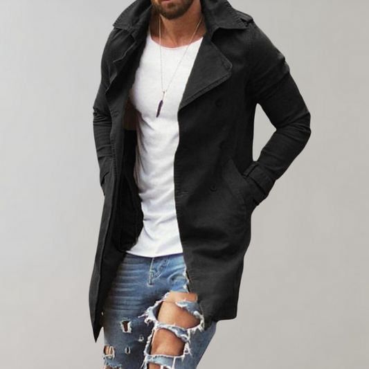 Herren Mittellange Jacke Mit Klassischem Schnitt