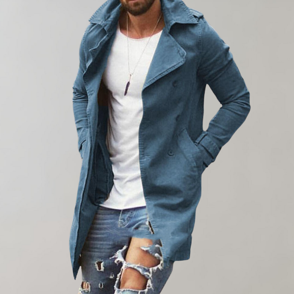 Herren Mittellange Jacke Mit Klassischem Schnitt