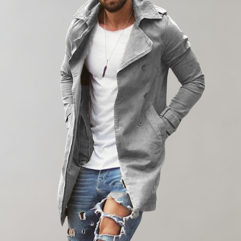 Herren Mittellange Jacke Mit Klassischem Schnitt