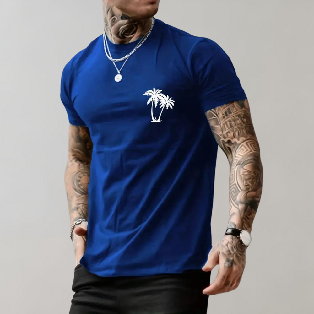 Herren T-Shirt mit Palmen Grafik