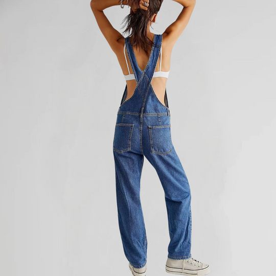 Denim-Overall Damen Gekreuzter Rücken Bequem
