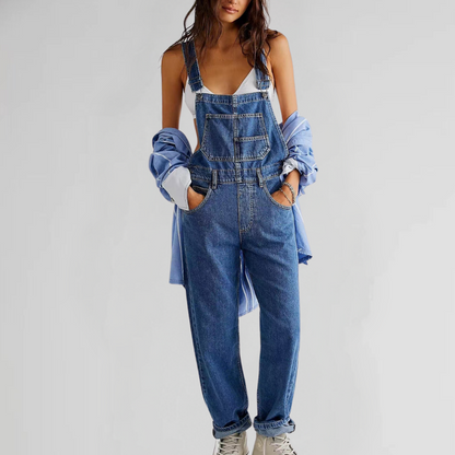 Denim-Overall Damen Gekreuzter Rücken Bequem