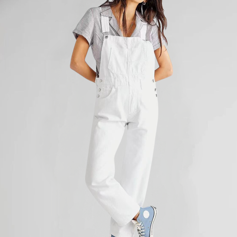 Denim-Overall Damen Gekreuzter Rücken Bequem