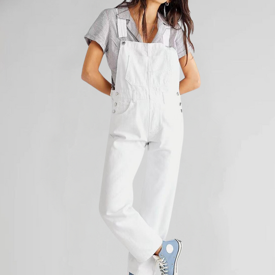 Denim-Overall Damen Gekreuzter Rücken Bequem