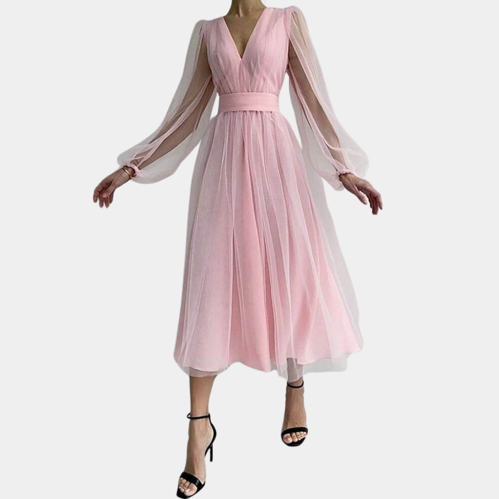 Damen Elegantes Midikleid aus Tüll