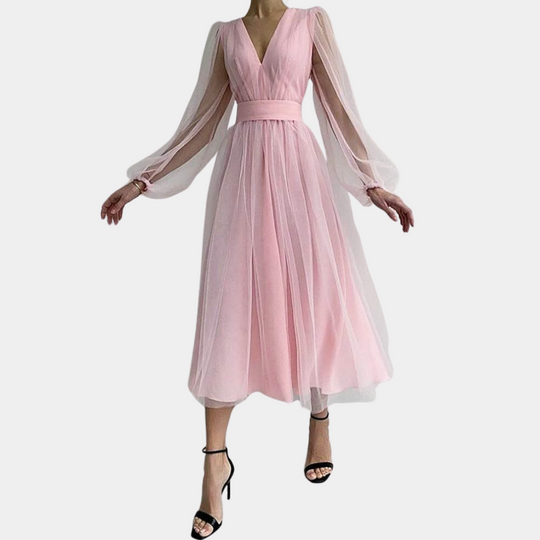 Damen Elegantes Midikleid aus Tüll