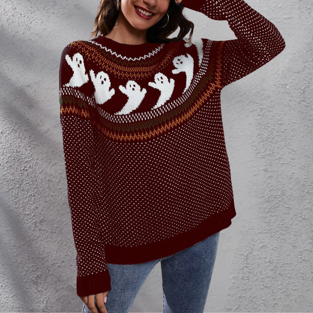 Damen Warmer Lässiger Halloween Pullover