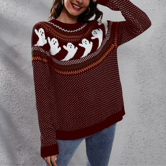 Damen Warmer Lässiger Halloween Pullover
