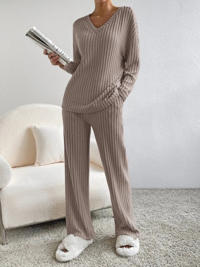 – Lässiges Strickset [Oberteil+Hose]