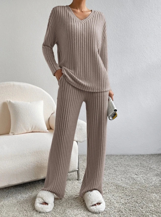 – Lässiges Strickset [Oberteil+Hose]