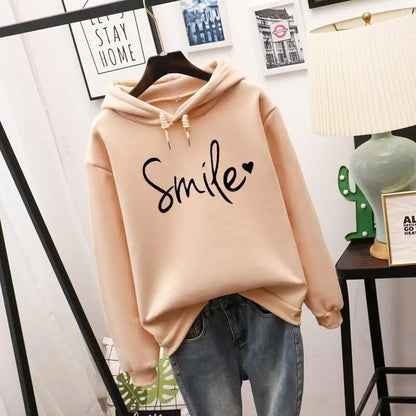 Hoodie Bequem Smile Grafik Warm