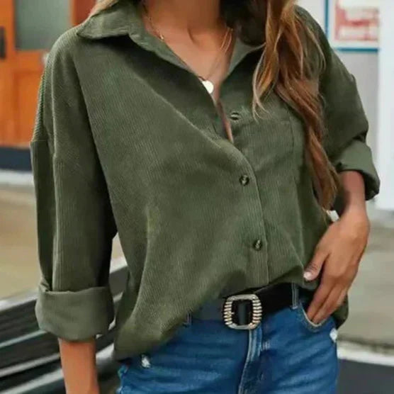 Fudus | Weiches Cord Button up Hemd Für Damen