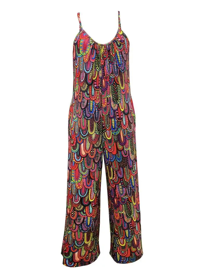 Fudus Print-Jumpsuit mit Bindeträgern - Alana