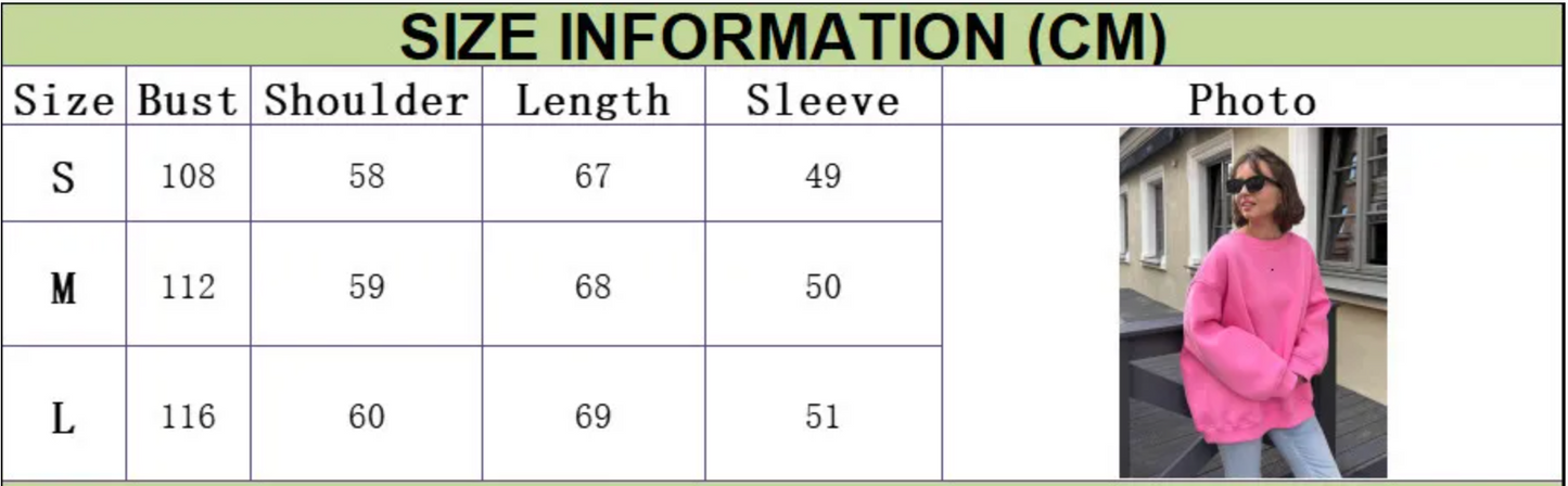 Klara's - Damen Oversized Sweatshirt in einfarbigem Design