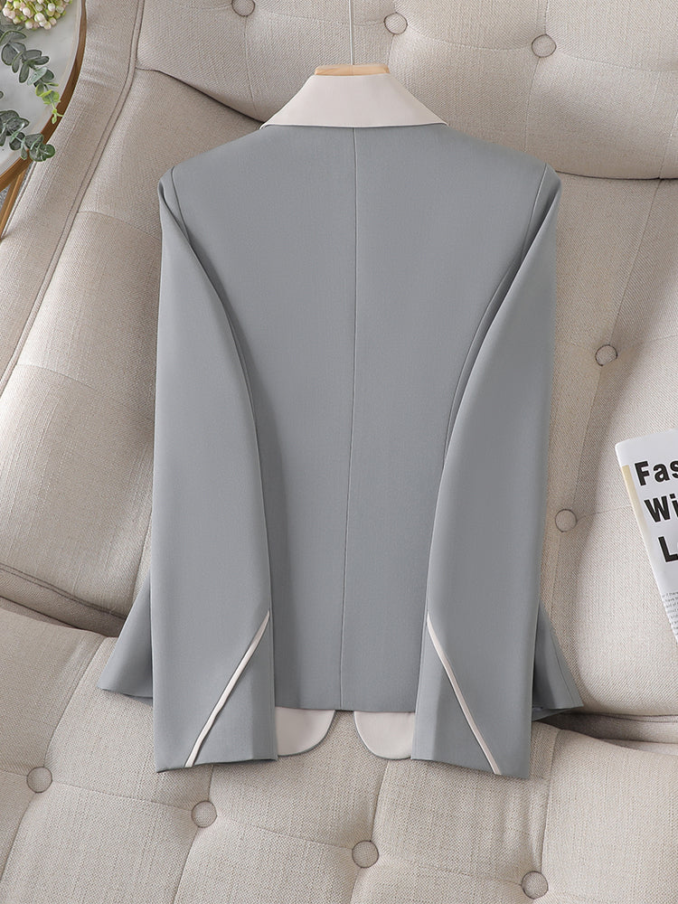 Fudus Damen Eleganter Formeller Blazer - Taillierte Chic Jacke