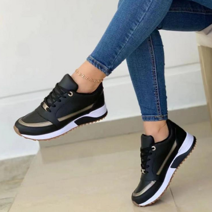 Damen schwarze orthopädische Sneaker
