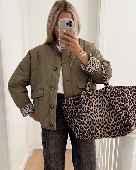 Fudus | Trendy Jacke Mit Leopardenfutter