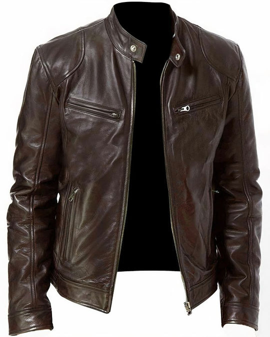 Lederjacke Klassisch Herren Elegant