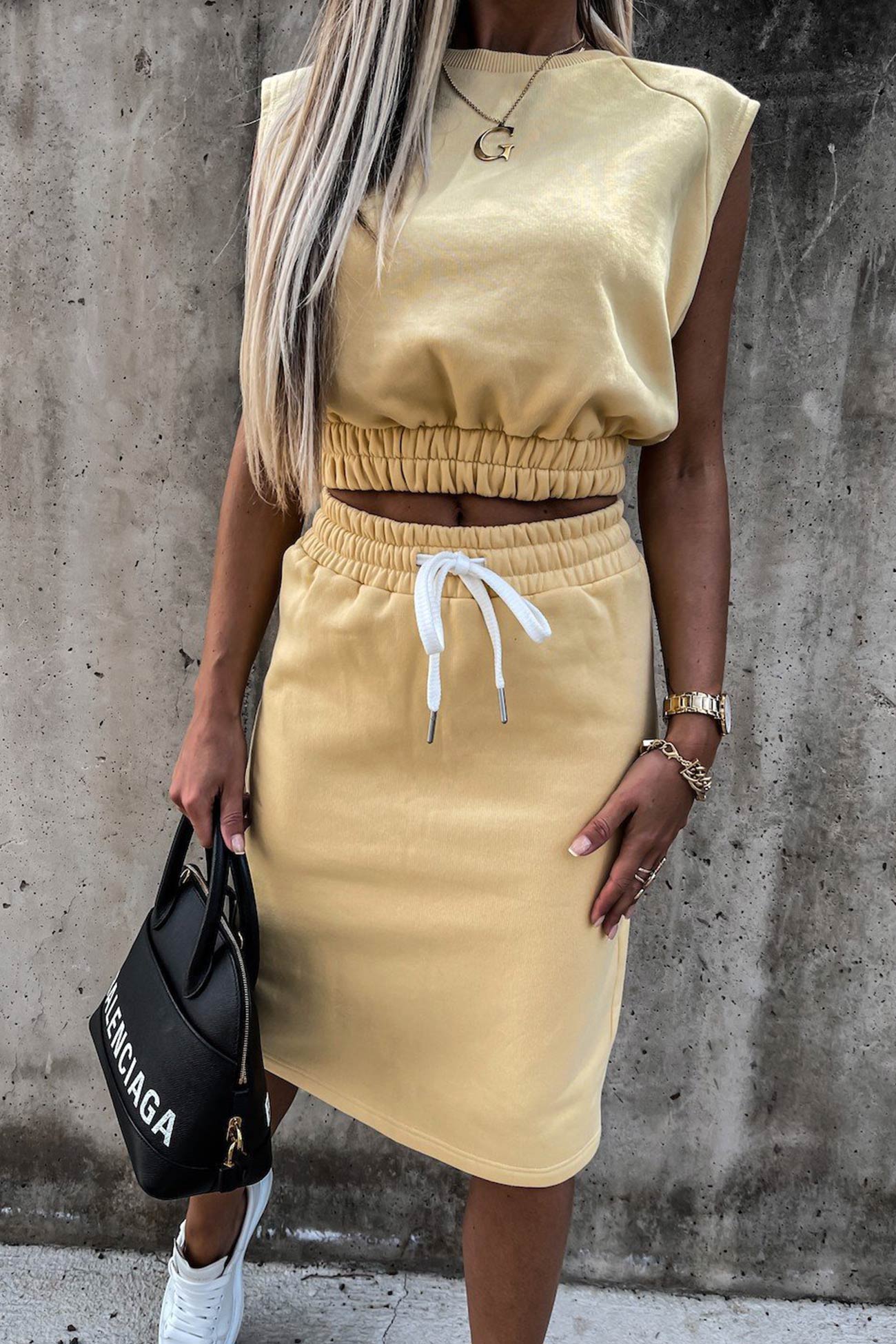 Fudus | Set aus Taillentop und Rock mit Schlitz