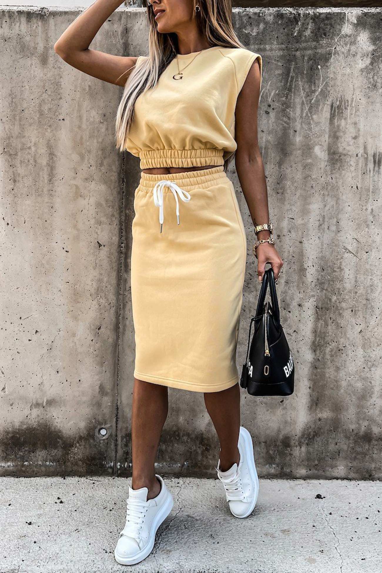 Fudus | Set aus Taillentop und Rock mit Schlitz