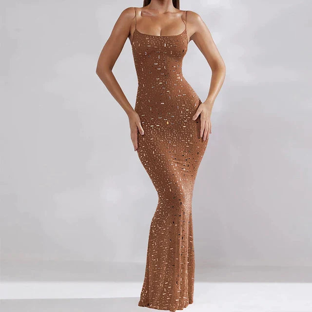 Maxikleid Abschlussball Figurbetont Glitzer