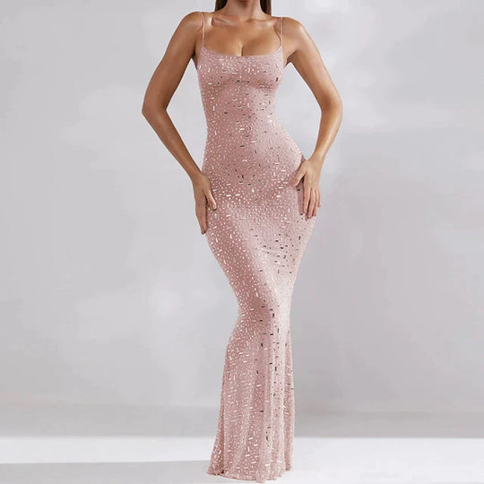 Maxikleid Abschlussball Figurbetont Glitzer