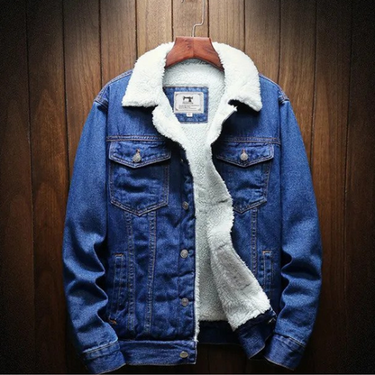 Herren Jeansjacke Winterjacke Fleece-Futter
