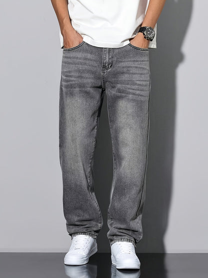 Jeans Lässig Loose Fit Straight Leg