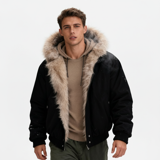 Thermo Wintermode Stilvolle Gefütterte Abnehmbare Fellkragen Sport Damen Winterjacke