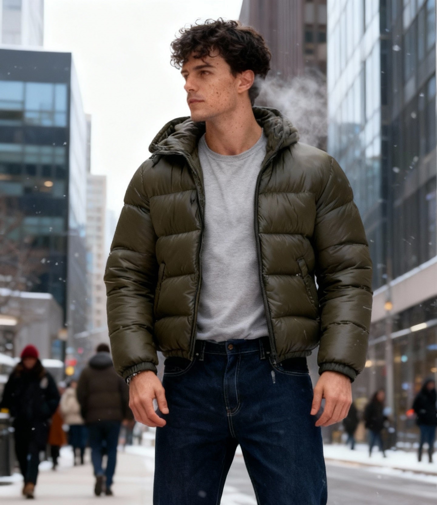 Fudus | Glänzende Isolierte Thermojacke Herren Puffer Style