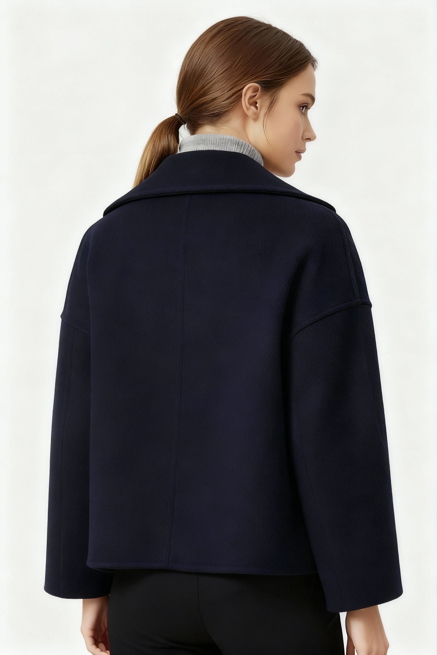 Feine Kurzschnitt Zweireiher Komfortstil Damen Kurzjacke