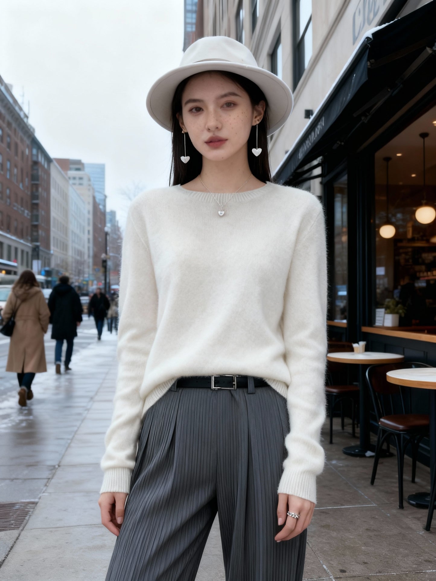 Fudus | Weicher Elegenter Wohlfühlpullover Rundhals Strick