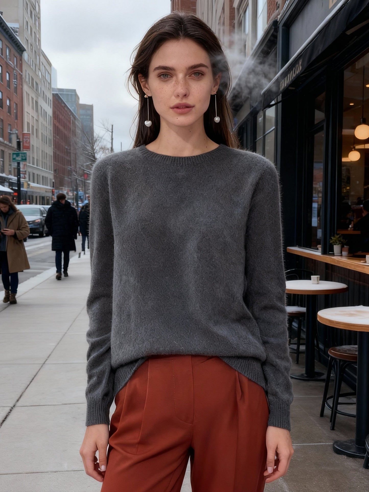 Fudus | Weicher Elegenter Wohlfühlpullover Rundhals Strick