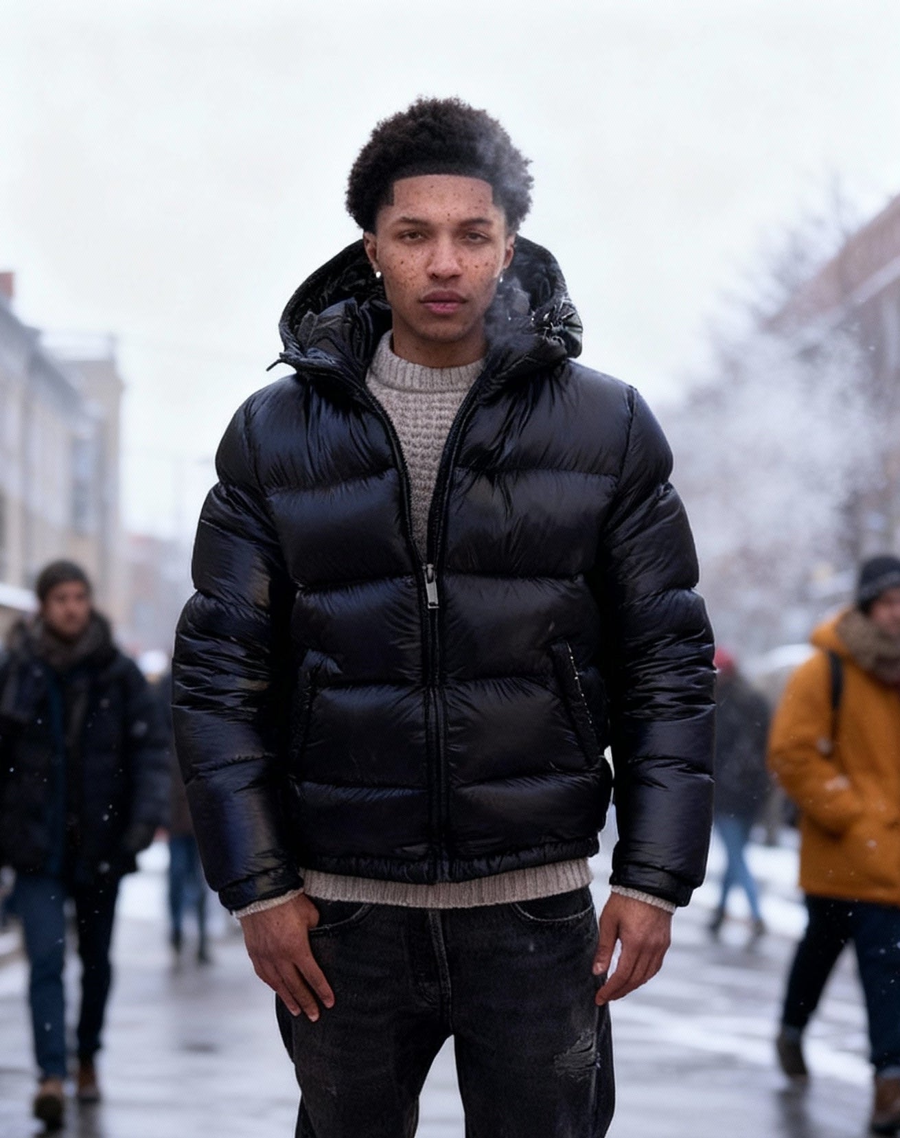 Fudus | Glänzende Isolierte Thermojacke Herren Puffer Style