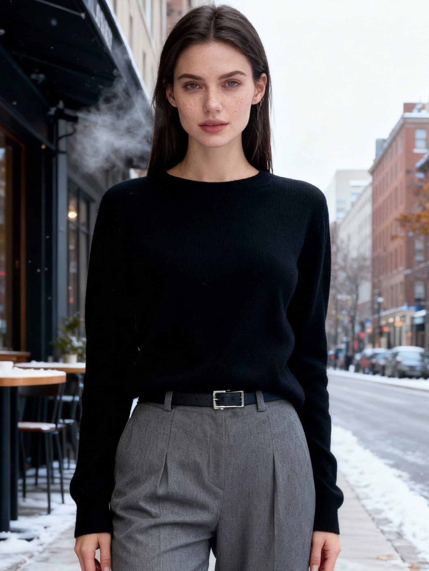 Fudus | Weicher Elegenter Wohlfühlpullover Rundhals Strick