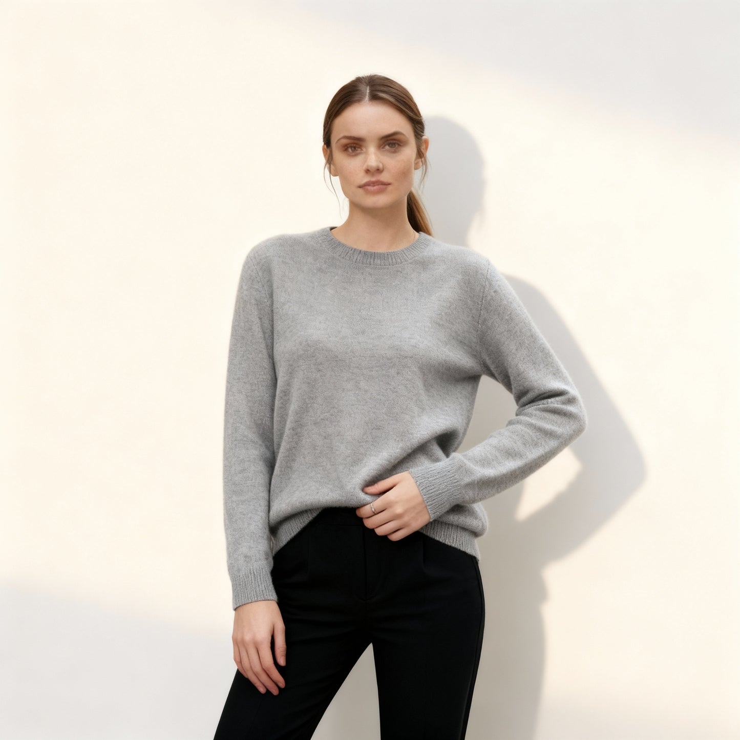 Ganzjähriger Premium Strickmode Weicher Kaschmir Basic Pullover