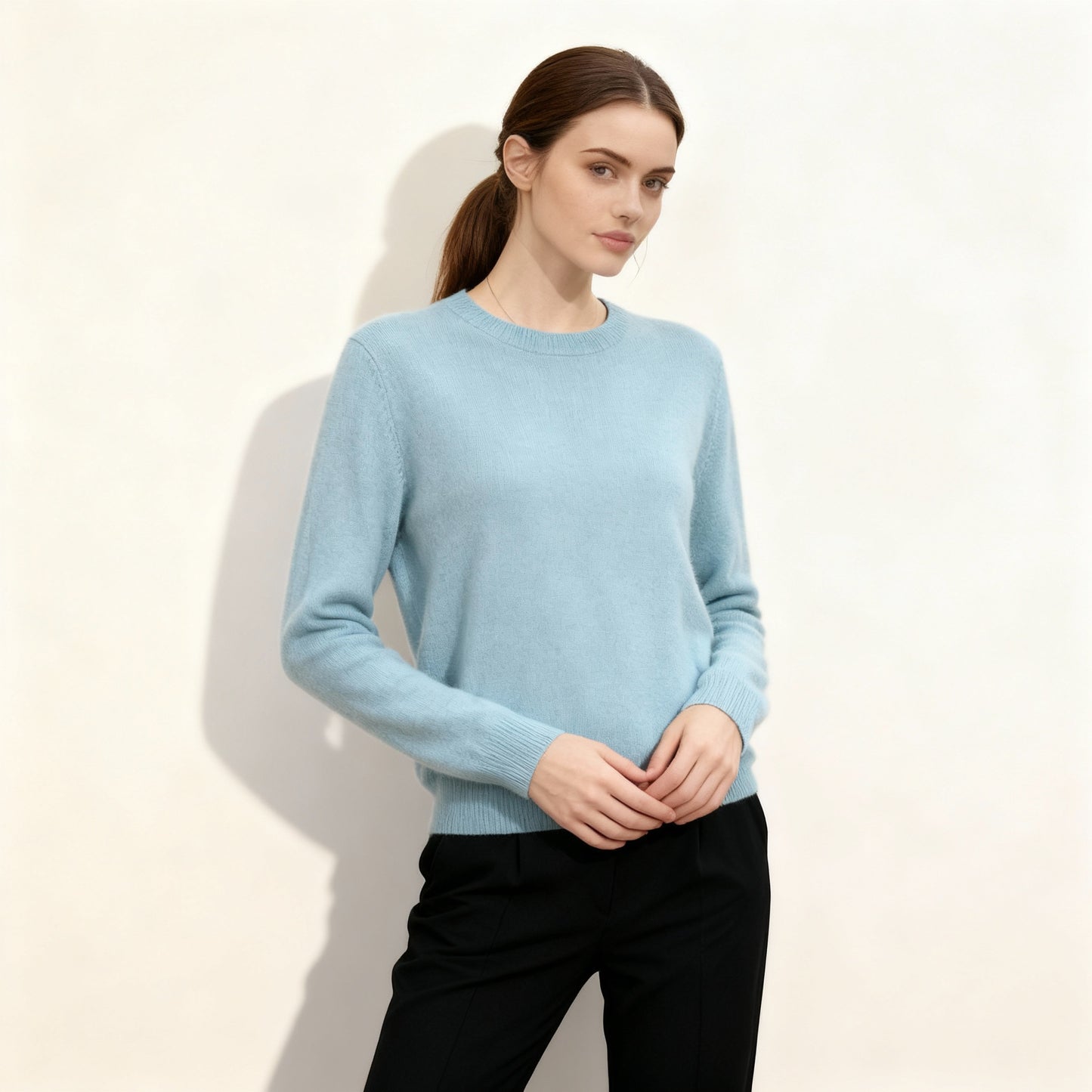 Ganzjähriger Premium Strickmode Weicher Kaschmir Basic Pullover