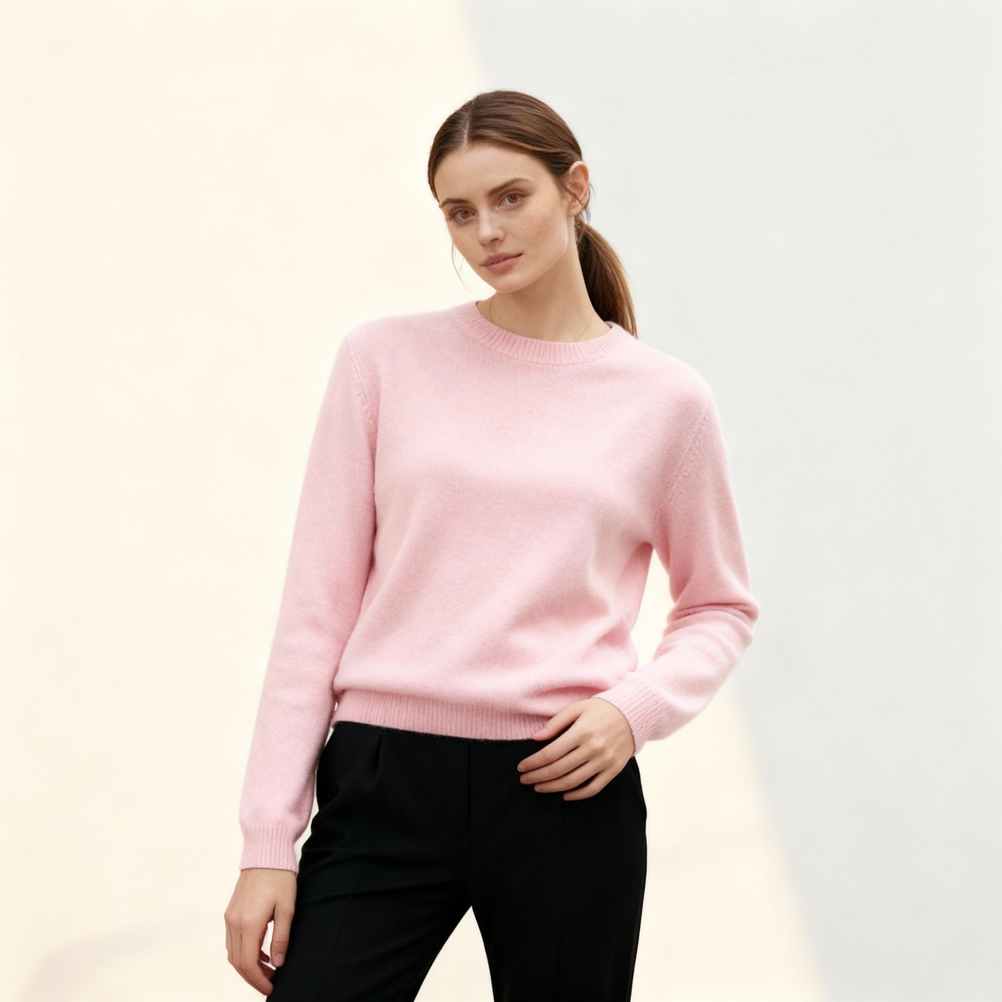 Ganzjähriger Premium Strickmode Weicher Kaschmir Basic Pullover