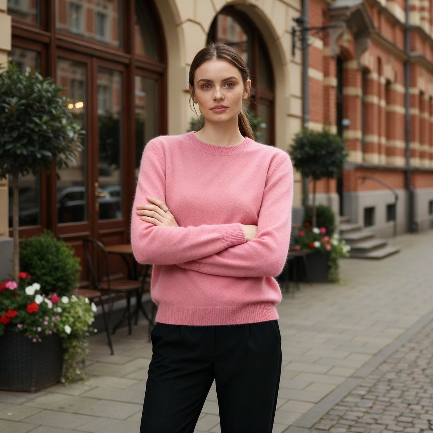 Weicher Premium Strickmode Klassischer Kaschmir Rundhals Pullover