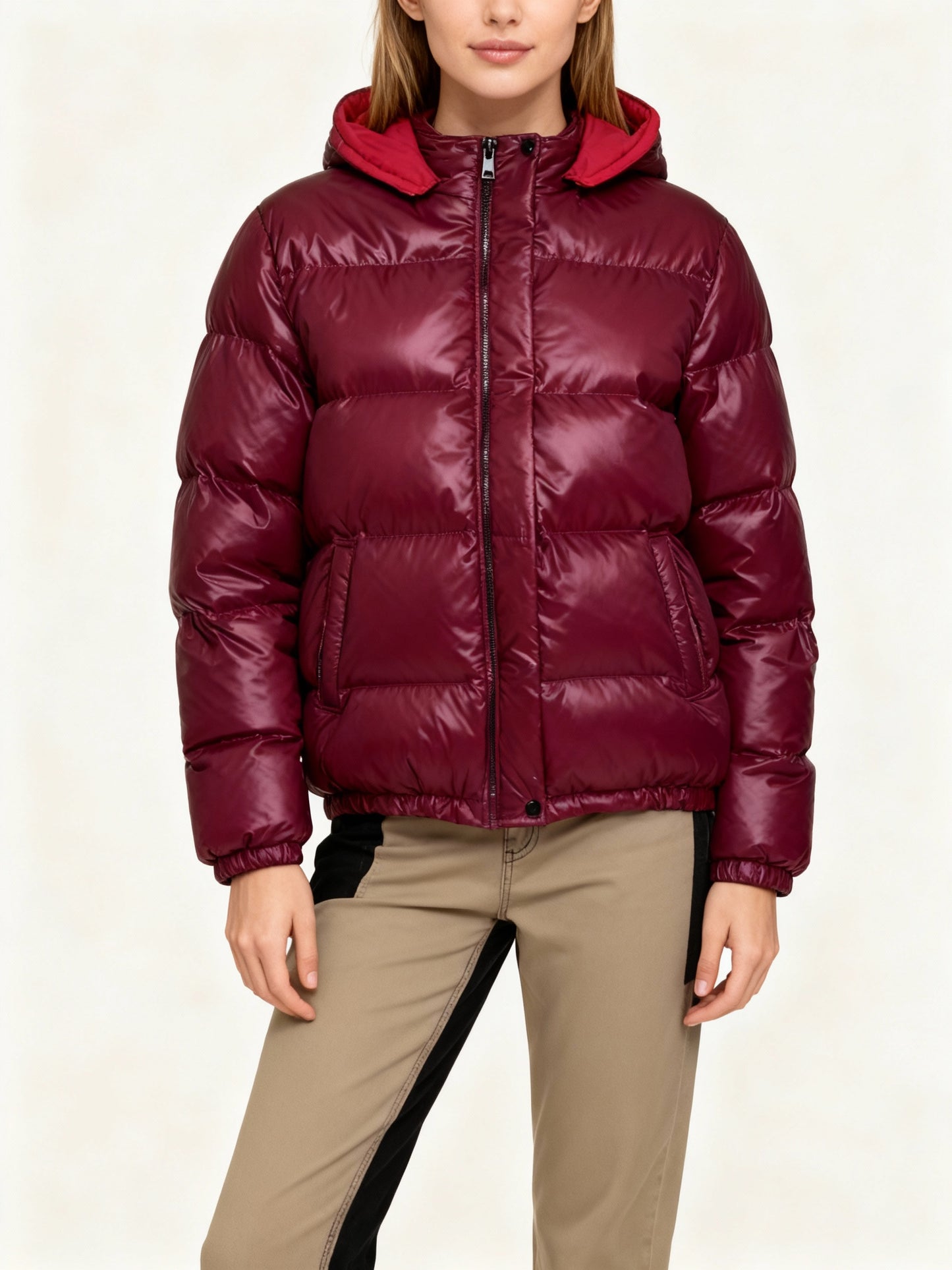 Damen Glänzende Steppjacke Fudus