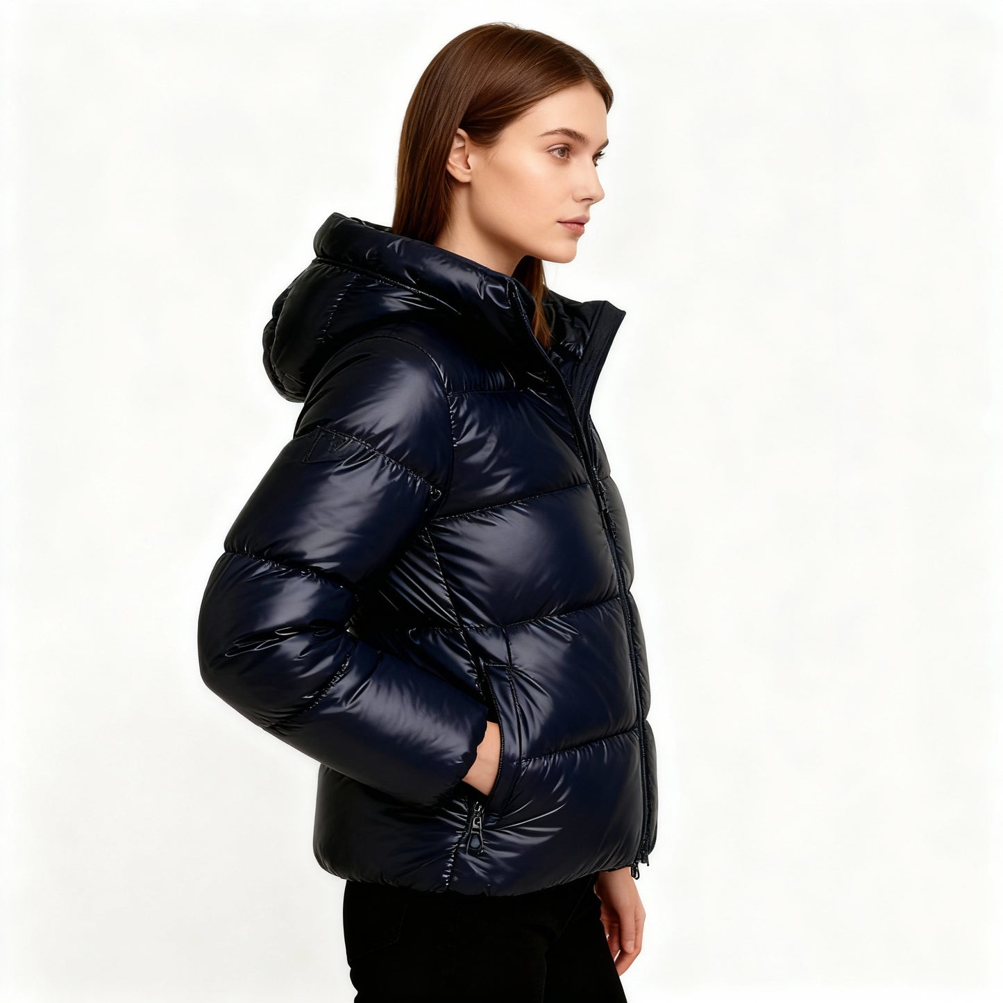 Sportliche Wärmeisolierte Komfort Steppstil Damen Kapuzen Thermojacke