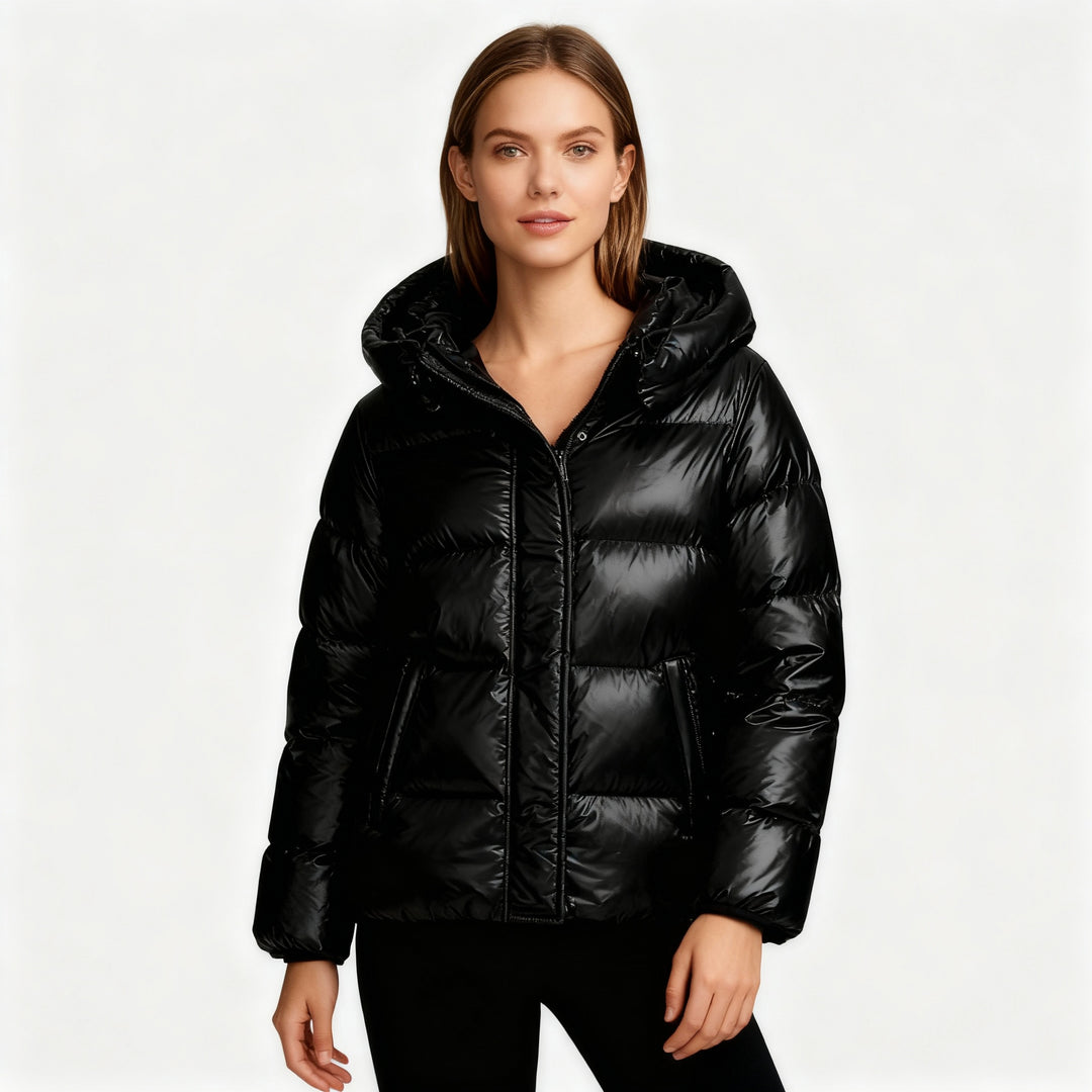 Damen Ultraleichte Steppjacke mit Kapuze und Taschen Fudus