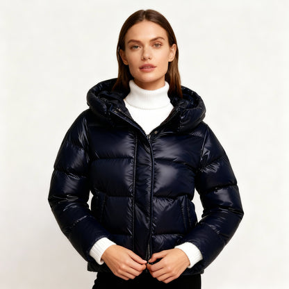 Sportliche Wärmeisolierte Komfort Steppstil Damen Kapuzen Thermojacke