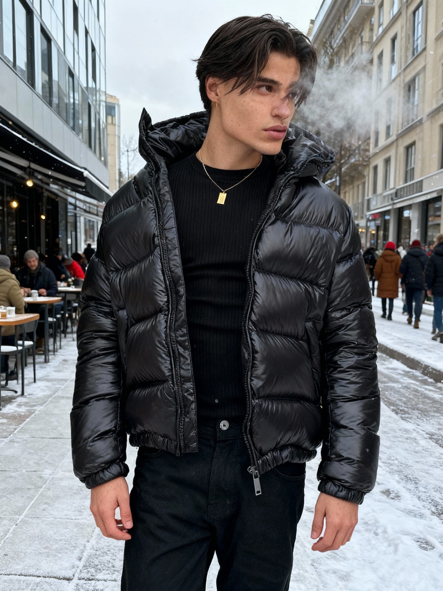 Fudus | Glänzende Isolierte Thermojacke Herren Puffer Style