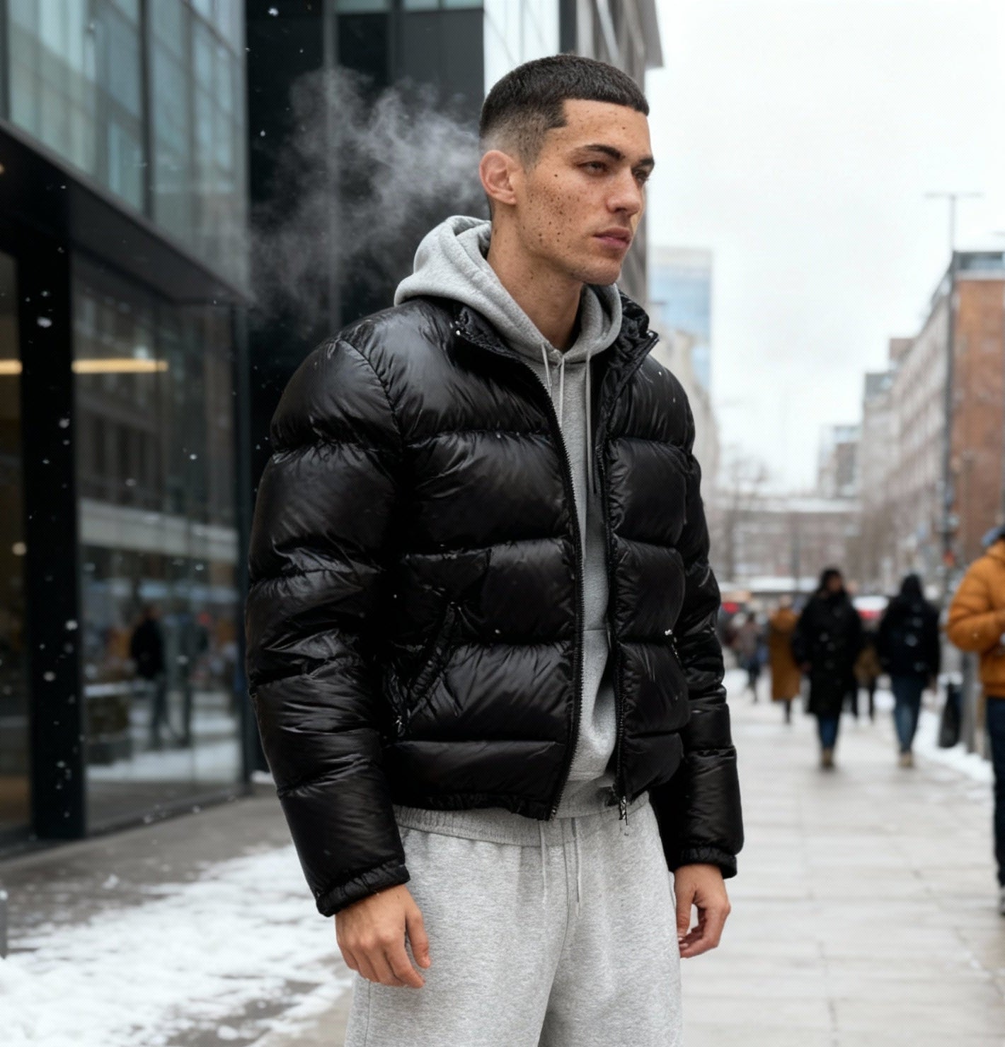 Fudus | Glänzende Isolierte Thermojacke Herren Puffer Style