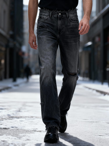 Fudus Herren Jeans - Gewaschen Retro Amerikanischer Stil