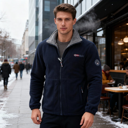 Fudus | PolarShield Winter Fleecejacke für Herren, thermisch isoliert, winddichte Outdoor-Jacke