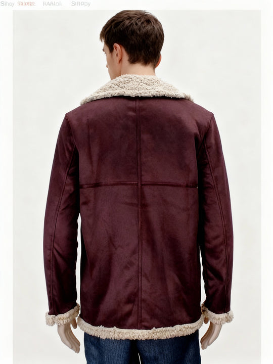 Herren Lammfell Lederjacke Modisch