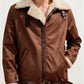 Herren Lammfell Lederjacke Modisch